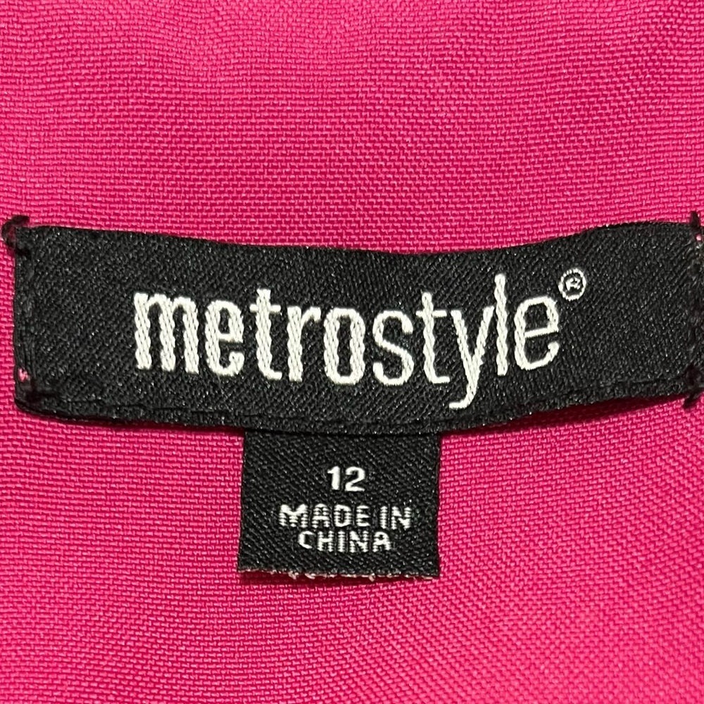 Metro Style Women's Classic Bright Magenta Blazer Jacket Size 12 - Picture 2 of 5